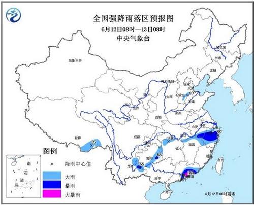 暴雨蓝色预警发布 安徽浙江湖南等地有大雨或暴雨