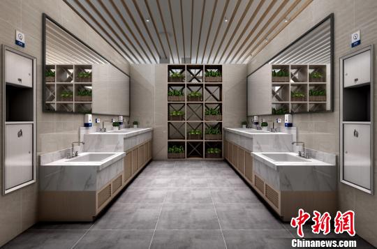 湖南高速“厕所革命”厕位灵活分格 湖南高速“厕所革命”厕位灵活分格如厕分颜色引导