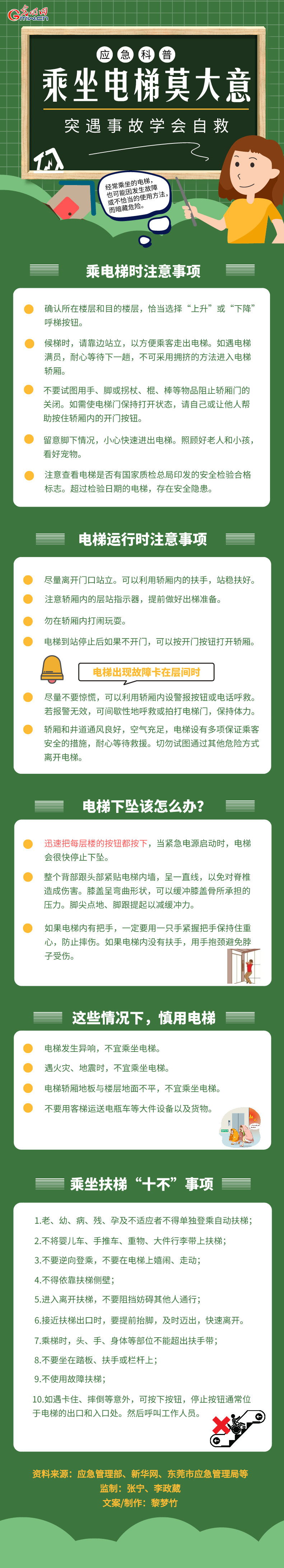 应急科普丨乘坐电梯莫大意突遇事故学会自救