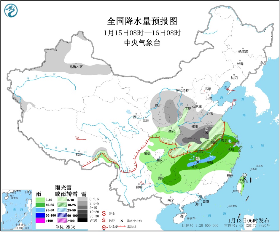 华北南部黄淮江淮等地有雾或霾 新疆西藏西南部等地有降雪