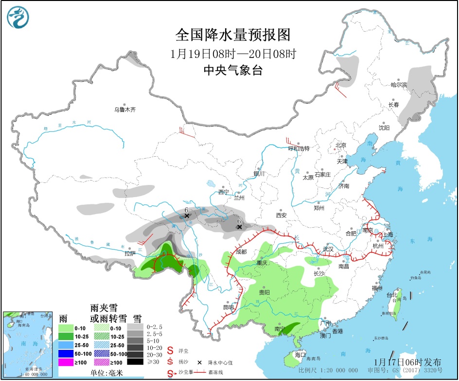 青藏高原等地有较强降雪 华北黄淮等地有雾和霾