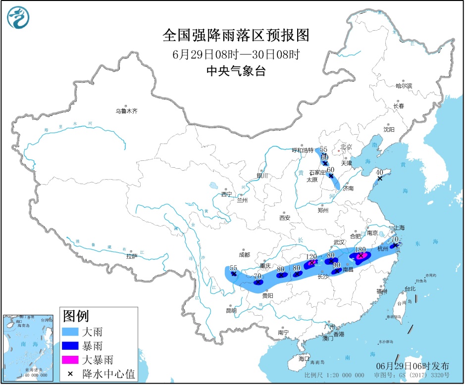江南北部有强降雨 华北黄淮东北地区多对流性天气