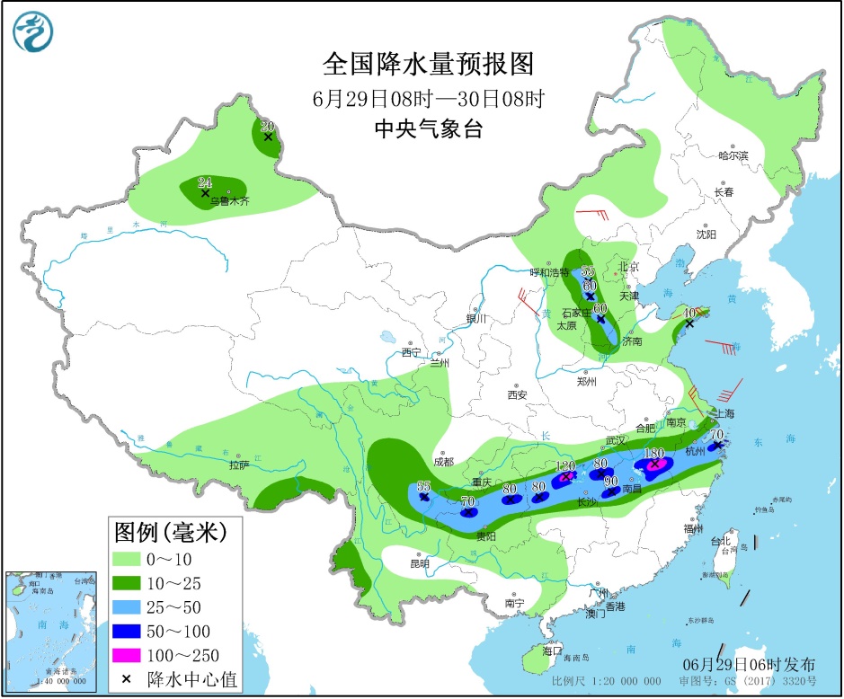 江南北部有强降雨 华北黄淮东北地区多对流性天气