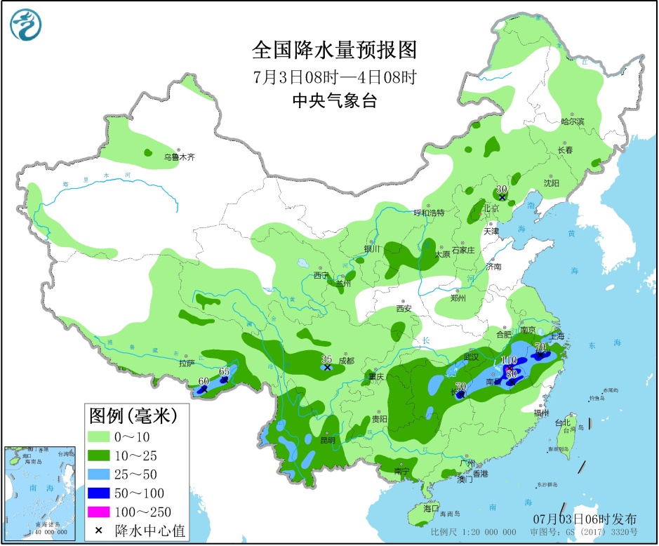 西南地区至长江中下游等地将有新一轮强降雨 华北东北地区等地多对流性天气