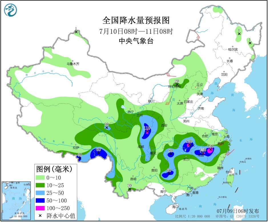 贵州至长江中下游地区仍有强降雨 华北地区多对流性天气