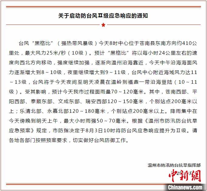 浙江温州启动防台风Ⅱ级应急响应武警官兵加强战备