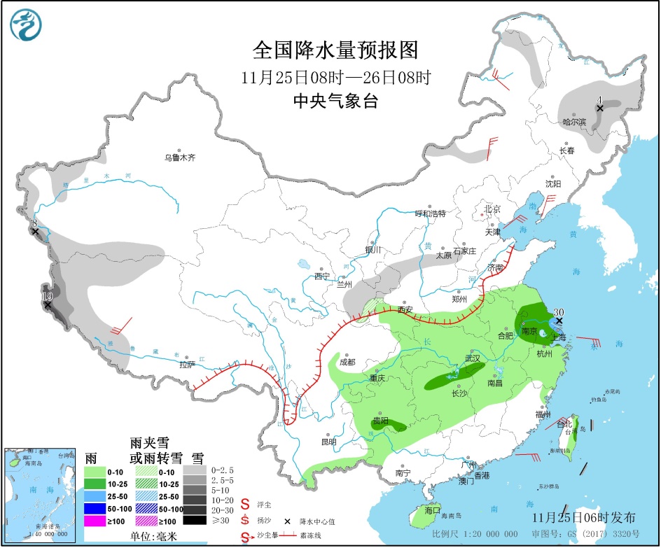 南方地區多陰雨天氣 河北中南部、天津南部等地有大霧