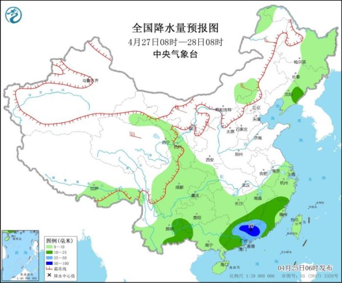 华南中西部等地有明显降水 西北地区等将有大风沙尘