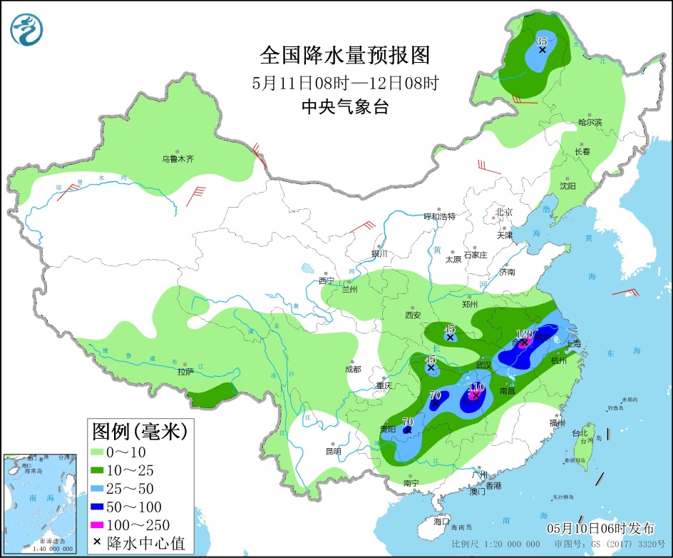 长江中下游地区将有较强降雨过程 江西湖南等地将有强对流天气