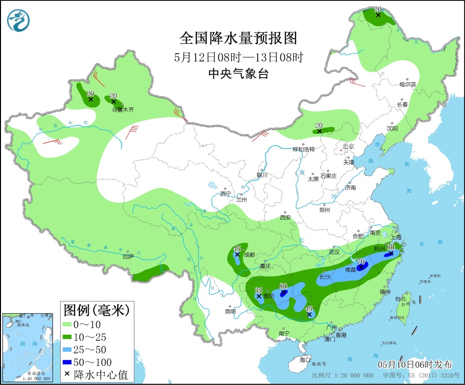 长江中下游地区将有较强降雨过程 江西湖南等地将有强对流天气