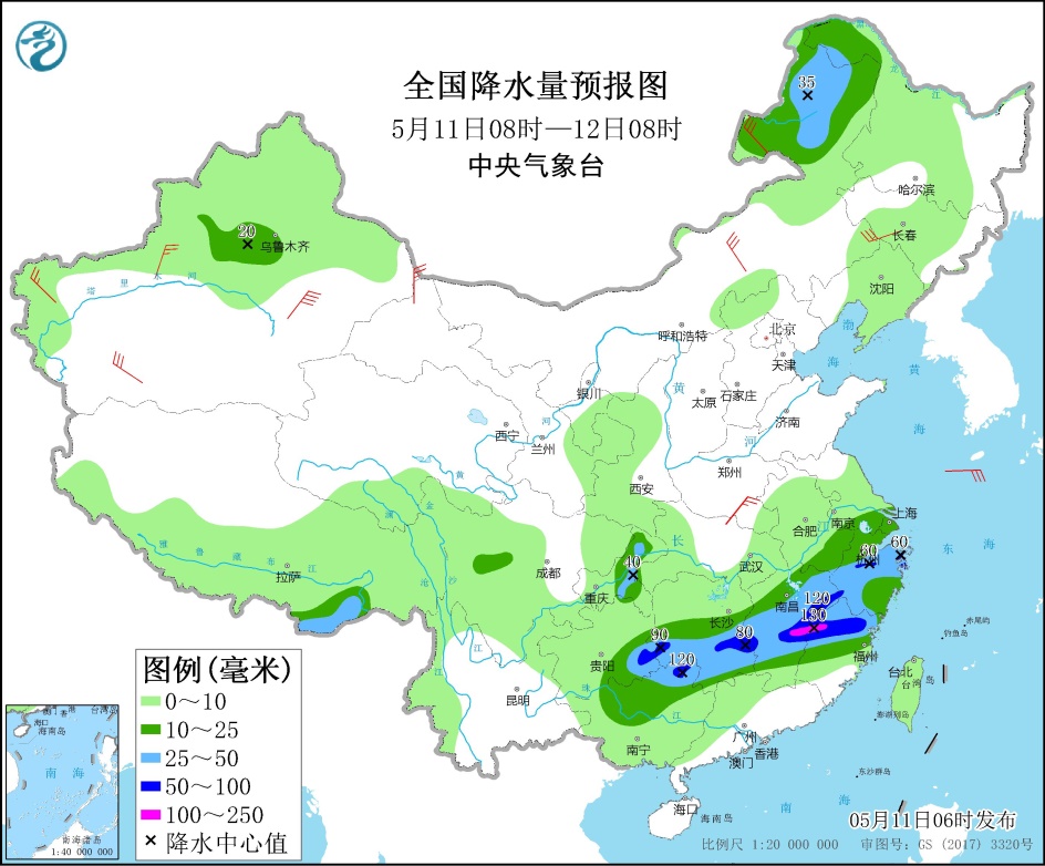 江南贵州广西等地有较强降雨 江汉江南贵州等地有强对流天气