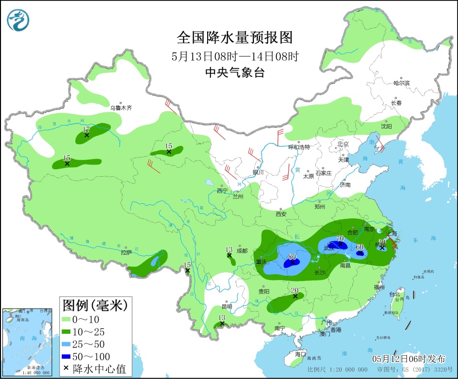 广西贵州湖南等地有强对流天气 江南至沿淮河一带有较强降雨