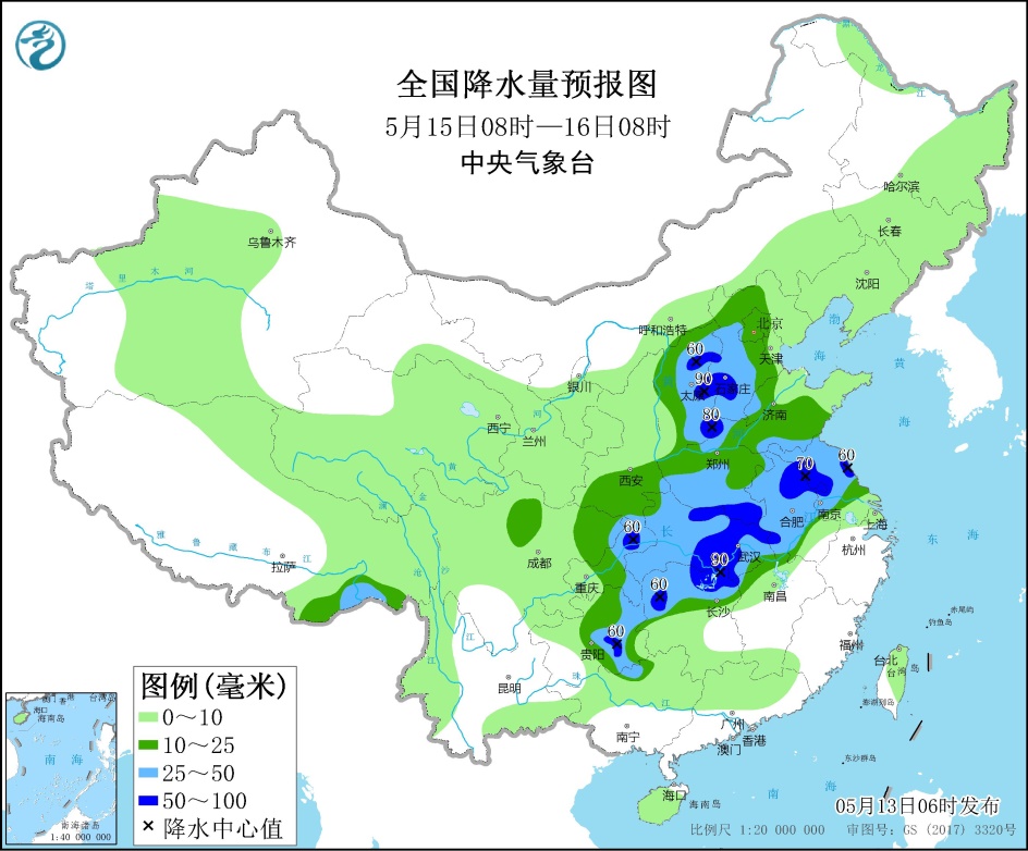 长江中下游至黄淮有明显降雨过程 渤海和我国东部沿海有大雾
