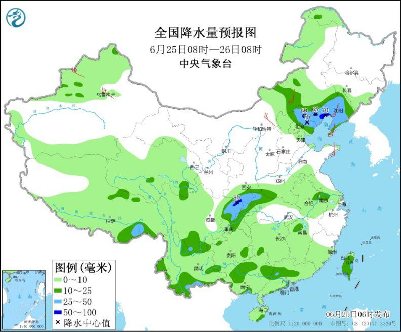 长江中下游迎新一轮较强降水 华北和东北多雷阵雨天气