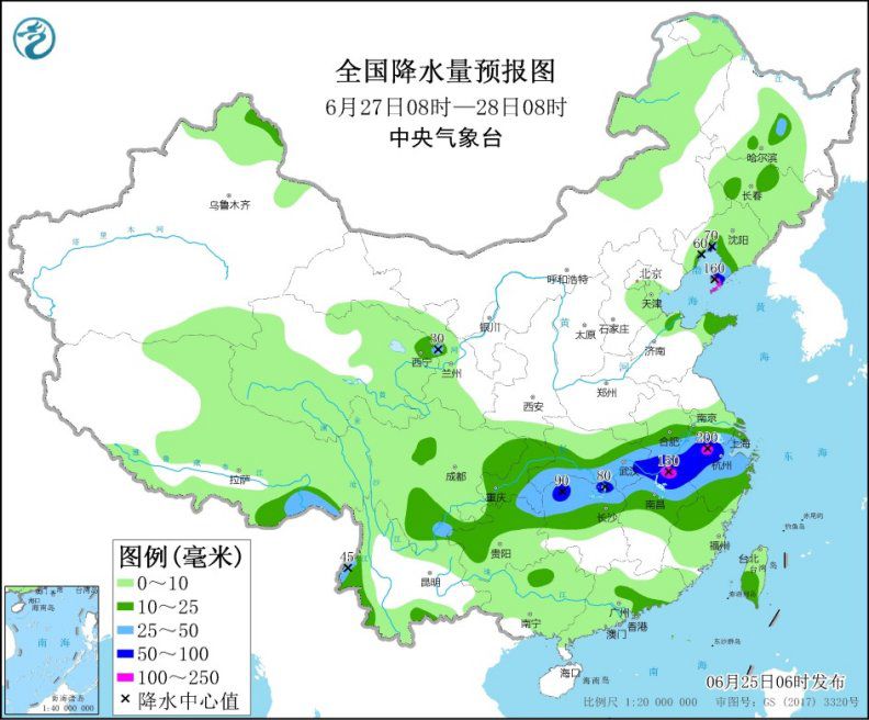 长江中下游迎新一轮较强降水 华北和东北多雷阵雨天气