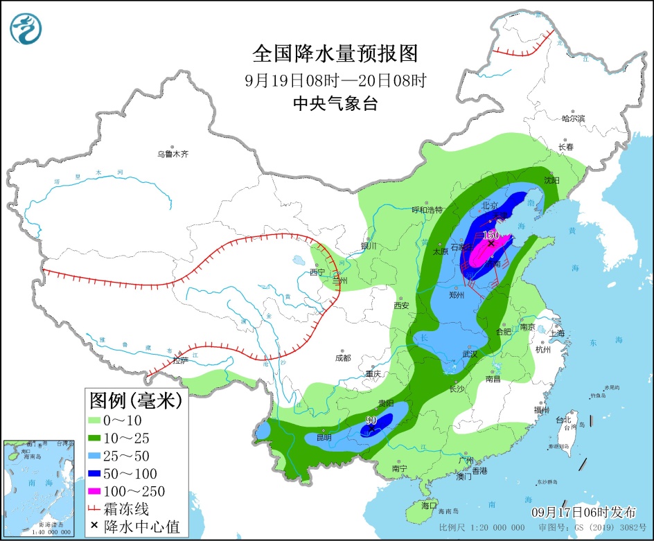 西北地区东部华北黄淮等地有较强降雨过程
