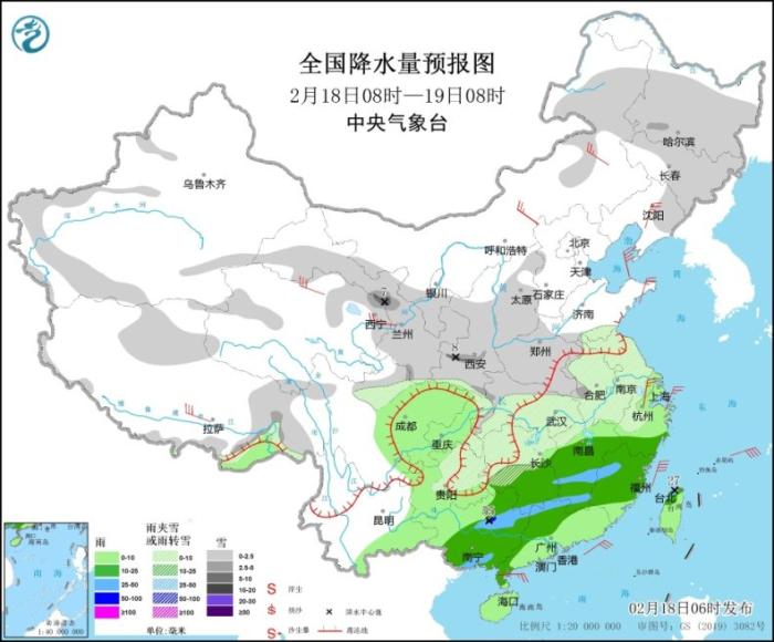 西南华南多低温阴雨天气 江南北部雨雪天气趋于结束