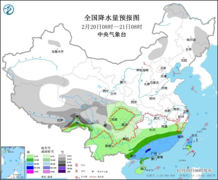 西南华南多低温阴雨天气 江南北部雨雪天气趋于结束