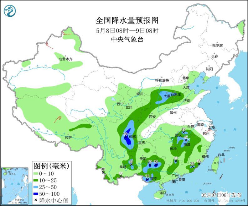贵州广西等地局地有暴雨 西北地区东部等地有小到中雨