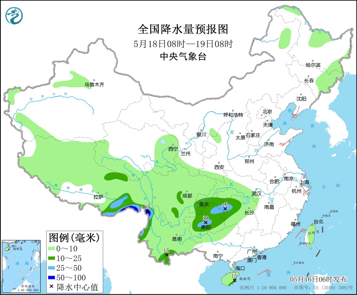 Southwest Tibet has more precipitation, the central and eastern parts of the region have no obvious precipitation