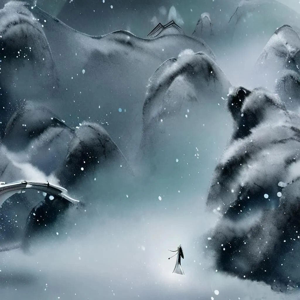 冬雪飘落，AI眼中的中式浪漫有多绝？