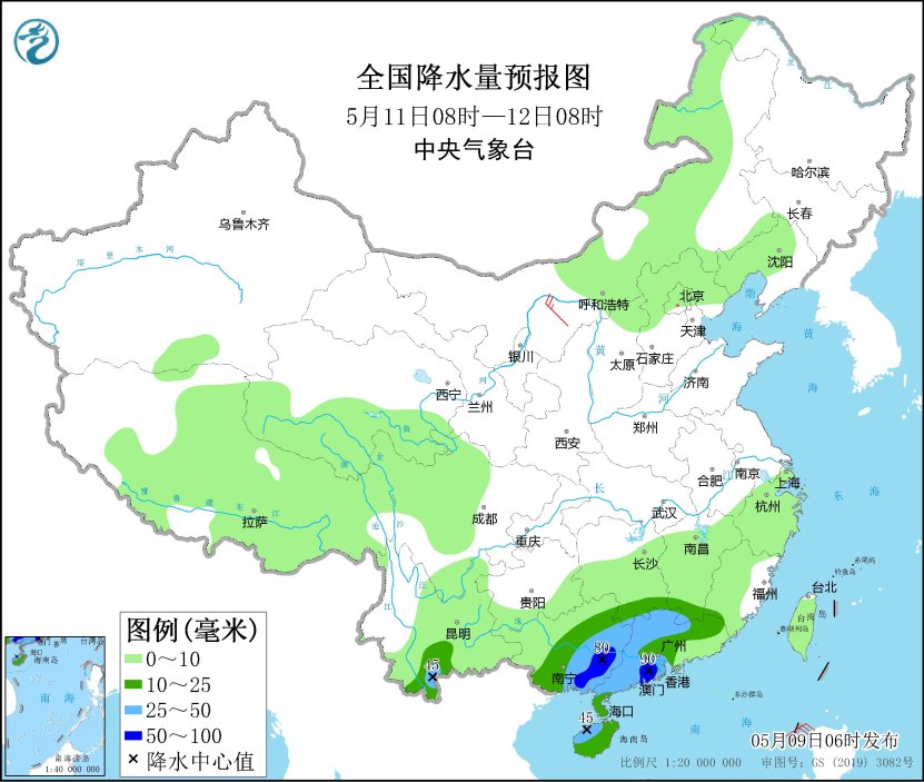 广西广东等地部分地区仍有较强降雨 西北地区多降水天气