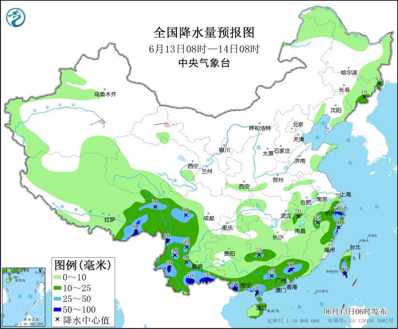 广东广西等地局地有暴雨 江汉江淮等地有分散性强对流天气