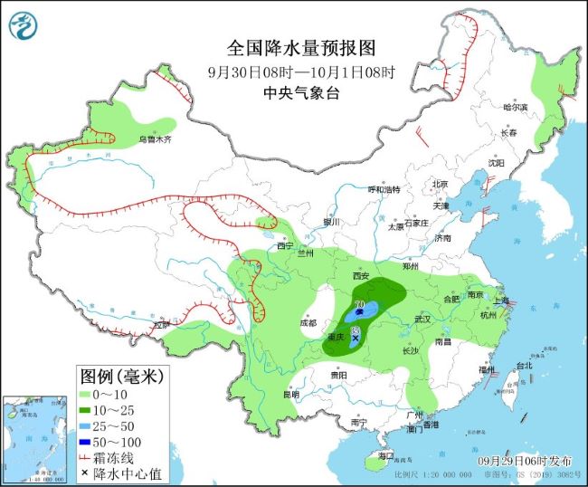 内蒙古和东北地区将有大风降温天气 华西地区持续阴雨