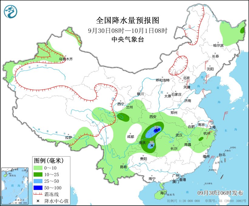 华西持续阴雨 黄淮中东部有大雾 内蒙古和东北大风降温