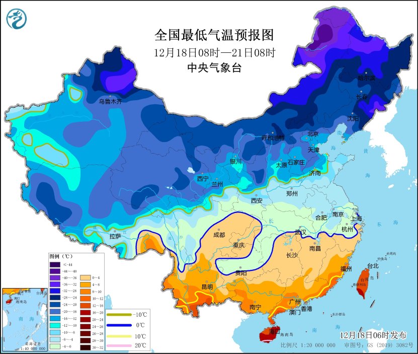 我國大部地區氣溫將持續偏低南方有雨雪天氣