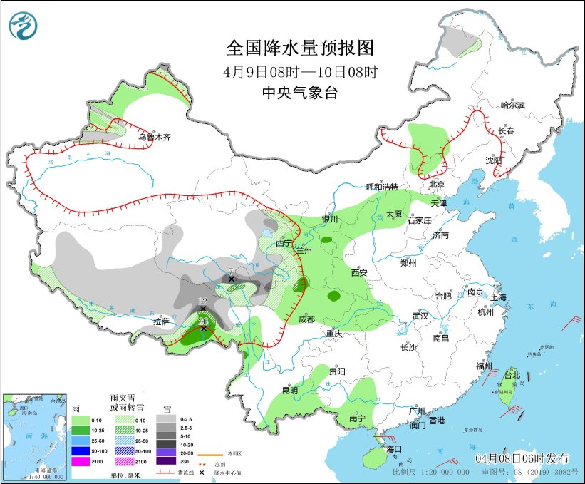 青藏高原东部有持续雨雪 冷空气影响华北东北地区