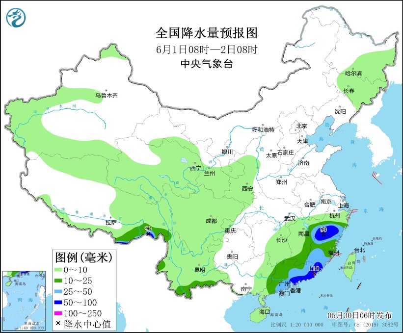 广西广东福建等地有较强降水