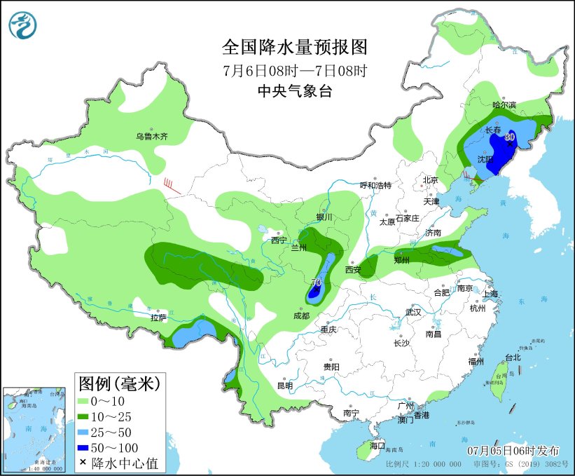 黄淮东北地区等地将有较强降雨