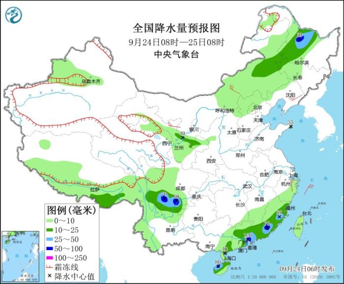 四川南部及闽粤沿海等地有较强降水