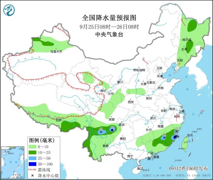 四川南部及闽粤沿海等地有较强降水