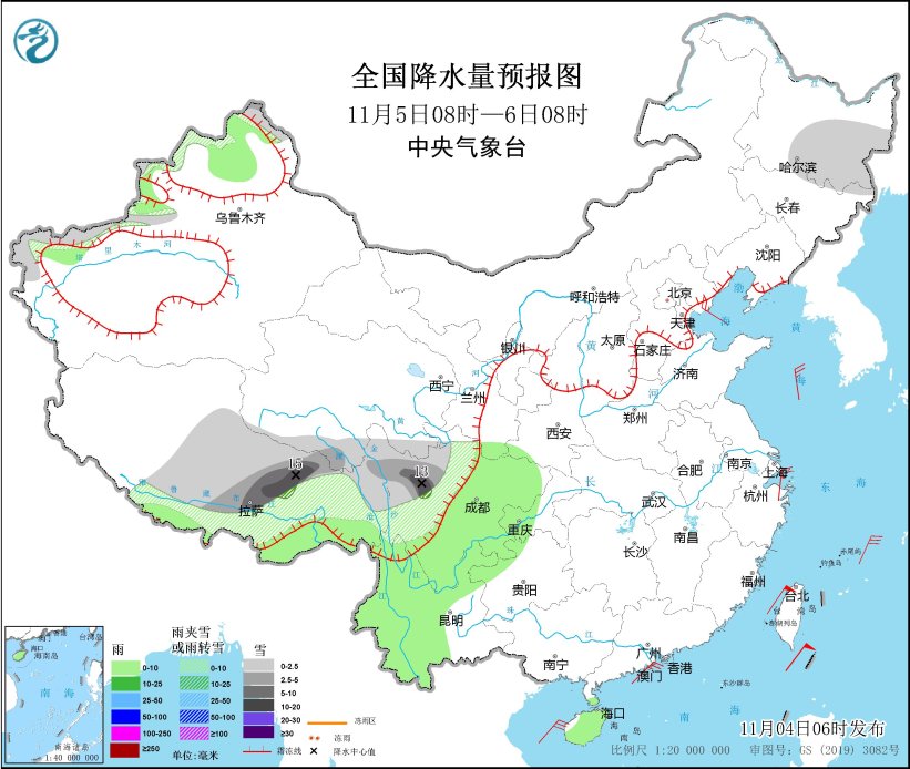 强冷空气继续影响长江中下游以北地区 青藏高原川西高原等地将有较强雨雪天气