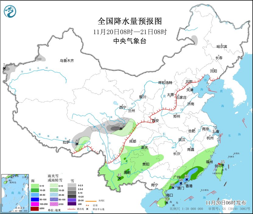 广东海南部分地区有中到大雨 新疆北部将有较强降雪