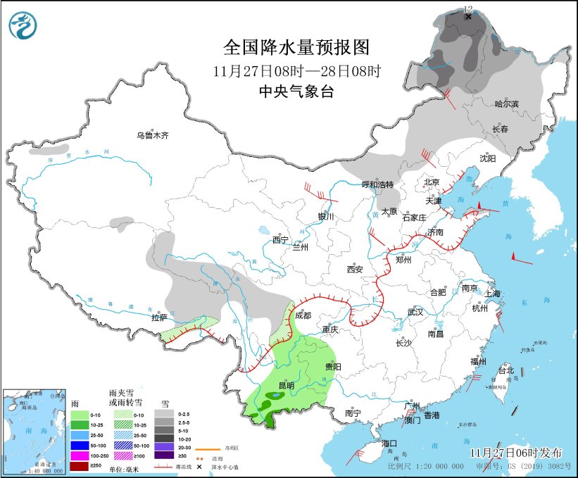 冷空气继续影响我国中东部地区