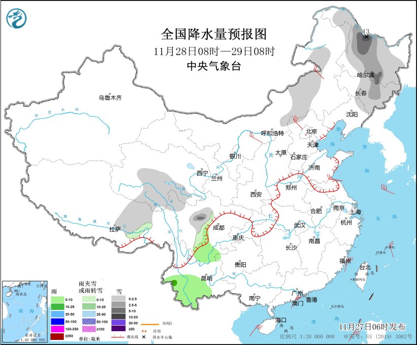 冷空气继续影响我国中东部地区