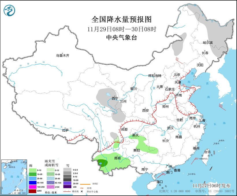 冷空气继续影响我国中东部地区