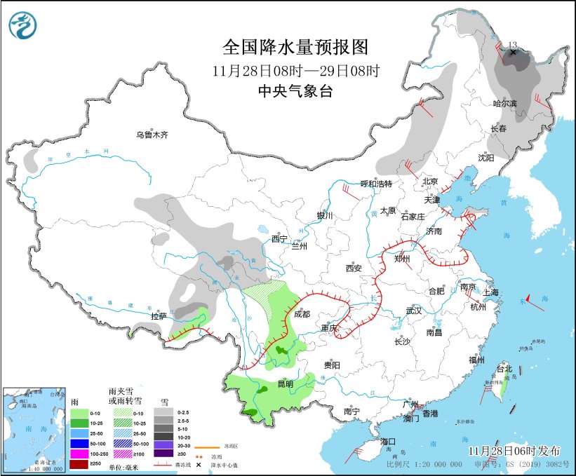 冷空气继续影响我国中东部地区