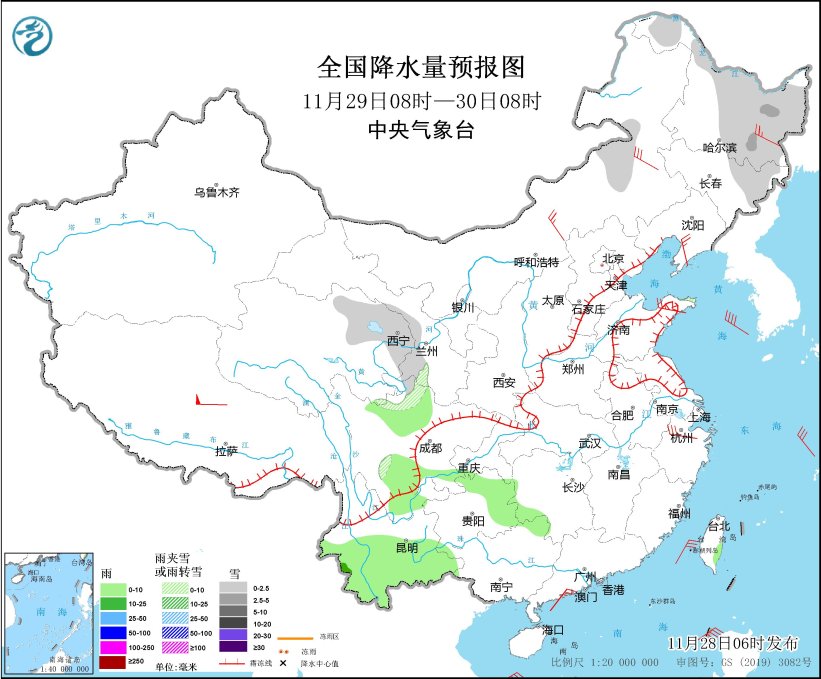 冷空气继续影响我国中东部地区