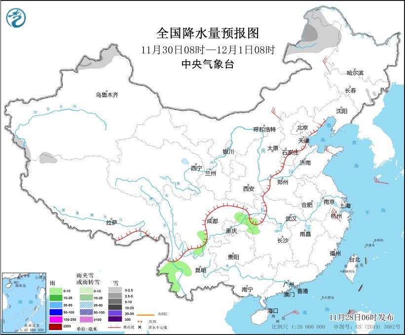 冷空气继续影响我国中东部地区