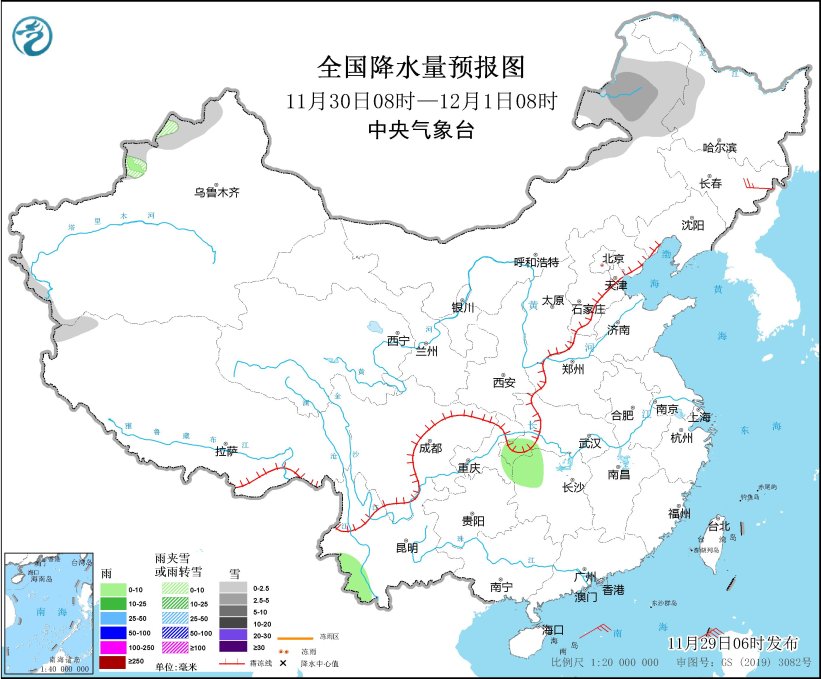 我国大部无明显降水气温回升 我国陆地和近海大风趋于减弱