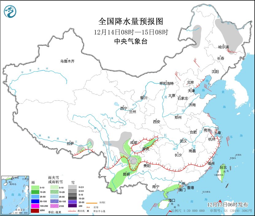 较强冷空气继续影响我国 华东西南部分地区弱降水