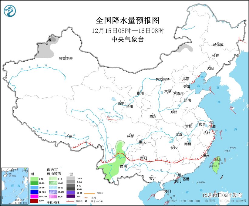 较强冷空气继续影响我国 华东西南部分地区弱降水