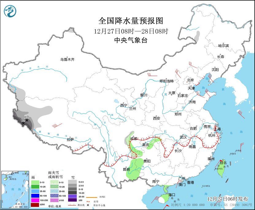 冷空气继续影响中东部地区 西藏南部等地将有强降雪