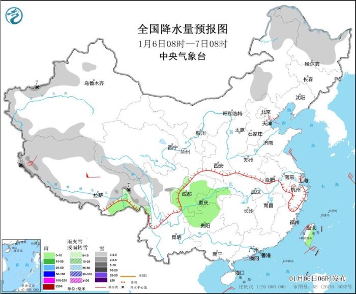 冷空气将影响我国大部地区 西南地区有雨雪天气