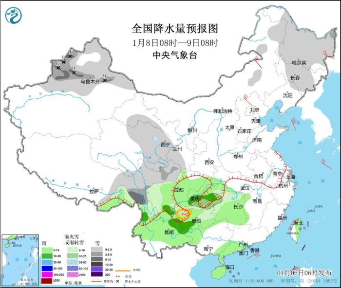 冷空气将影响我国大部地区 西南地区有雨雪天气