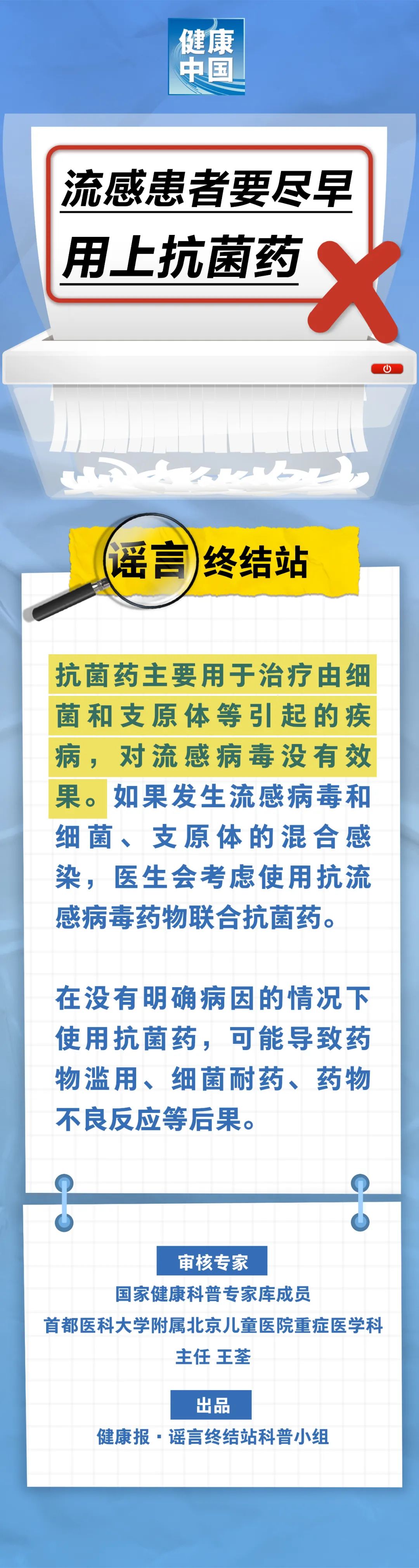 流感患者要尽早用上抗菌药……是真是假？｜谣言终结站